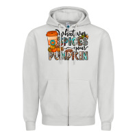 Dove Grey whatever spices your pumpkin Zipper Hoodie - CowhideDigitalArt