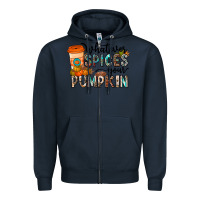 Navy whatever spices your pumpkin Zipper Hoodie - CowhideDigitalArt