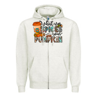 Oatmeal Heather whatever spices your pumpkin Zipper Hoodie - CowhideDigitalArt