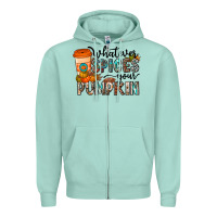 Seafoam whatever spices your pumpkin Zipper Hoodie - CowhideDigitalArt