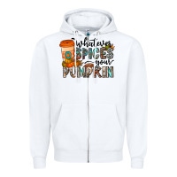 White whatever spices your pumpkin Zipper Hoodie - CowhideDigitalArt