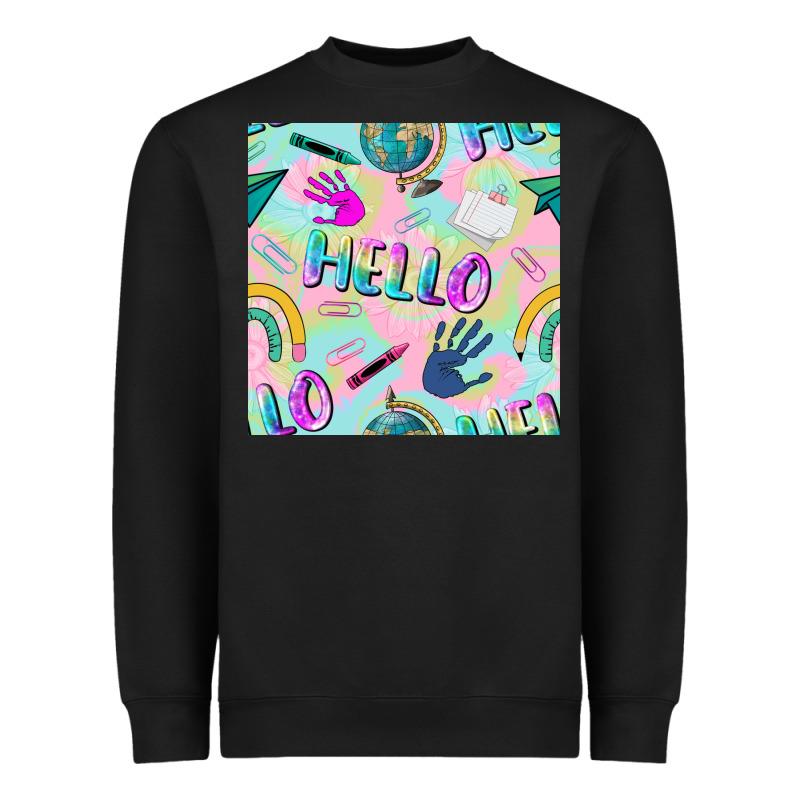 Hello Kindergarten Seamless Pattern Heavyweight Sweatshirt by BundleAndBundleShop | Teevron