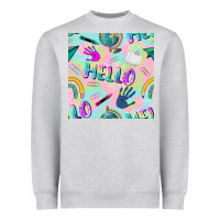 Heather Grey hello kindergarten seamless pattern Heavyweight Sweatshirt - BundleAndBundleShop