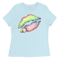 Baby Blue Pastel Color Easter Lips Ladies Tee - Bettercallsaul