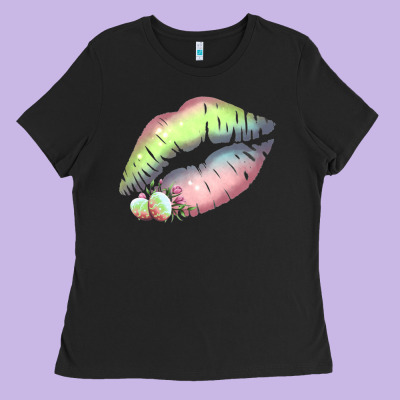 Pastel Color Easter Lips Ladies Tee Designed By Bettercallsaul
