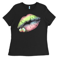 Black Pastel Color Easter Lips Ladies Tee - Bettercallsaul