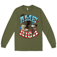 Army Green American Eagle Long Sleeve Tee - HowdyJamesFarm
