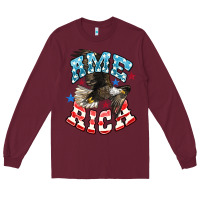 Burgundy American Eagle Long Sleeve Tee - HowdyJamesFarm