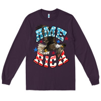 Plum American Eagle Long Sleeve Tee - HowdyJamesFarm