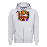 Heather Grey brite me Zipper Hoodie - CowhideDigitalArt