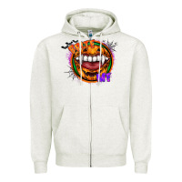 Oatmeal Heather brite me Zipper Hoodie - CowhideDigitalArt