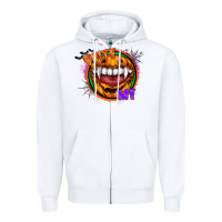 White brite me Zipper Hoodie - CowhideDigitalArt