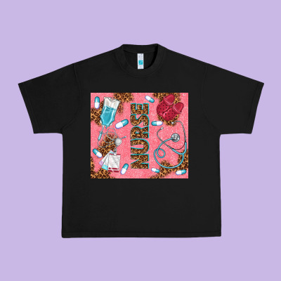 Pink Glitter Nurse Urban Heavy Tee Designed By Tumblerdesignbyshophia