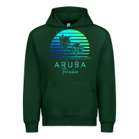 Forest Green Vintage Aruba Beach Tropical Vibes Vacation Souvenir Gift Urban Hoodie - minhPixels