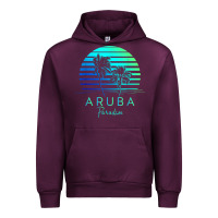 Mauve Wine Vintage Aruba Beach Tropical Vibes Vacation Souvenir Gift Urban Hoodie - minhPixels