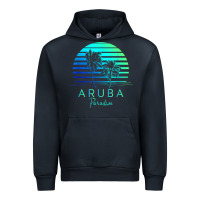 Navy Vintage Aruba Beach Tropical Vibes Vacation Souvenir Gift Urban Hoodie - minhPixels