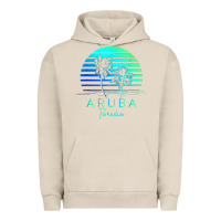 Pigment French Oak Vintage Aruba Beach Tropical Vibes Vacation Souvenir Gift Urban Hoodie - minhPixels