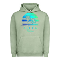 Pigment Oil Green Vintage Aruba Beach Tropical Vibes Vacation Souvenir Gift Urban Hoodie - minhPixels