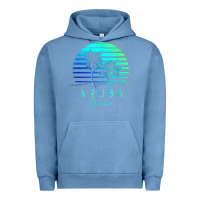 Pigment Pebble Blue Vintage Aruba Beach Tropical Vibes Vacation Souvenir Gift Urban Hoodie - minhPixels