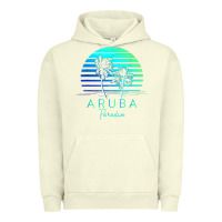 Pigment Pistachio Vintage Aruba Beach Tropical Vibes Vacation Souvenir Gift Urban Hoodie - minhPixels