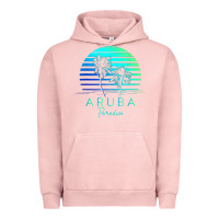 Pigment Salmon Vintage Aruba Beach Tropical Vibes Vacation Souvenir Gift Urban Hoodie - minhPixels