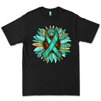 Black Ovarian Liver Cancer Awareness Sunflower Premium Tee - RanaPortraitStore