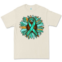 Bone Ovarian Liver Cancer Awareness Sunflower Premium Tee - RanaPortraitStore