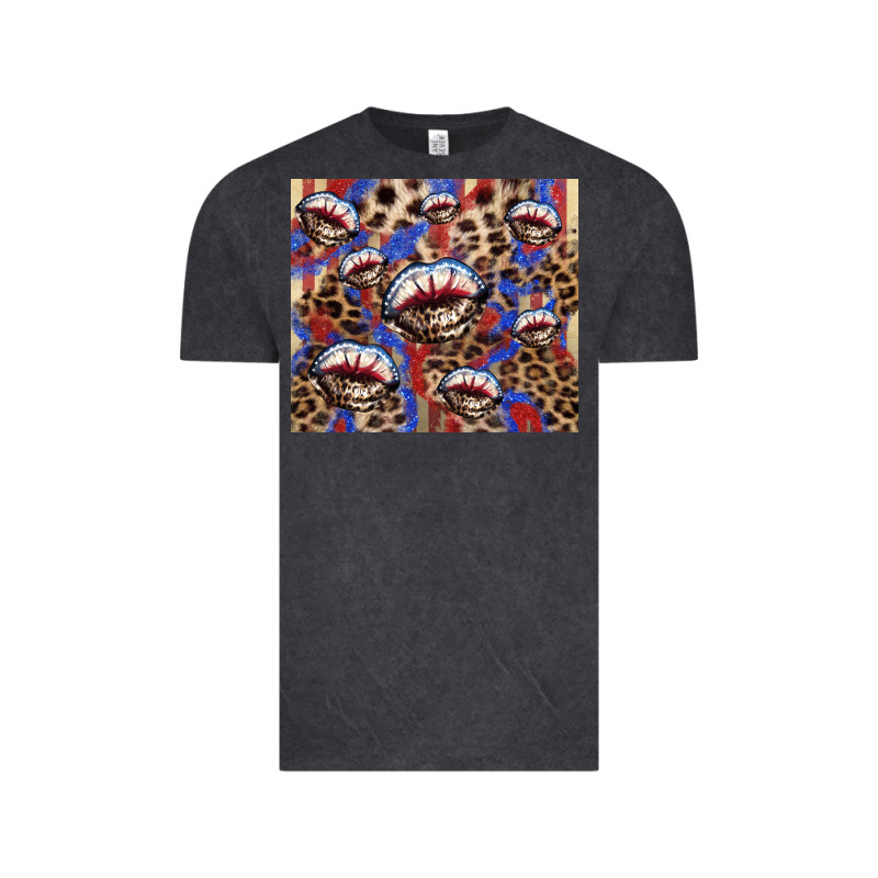 American Flag Lips Leopard  Tumbler Vintage Tee by HowdyJamesFarm | Teevron