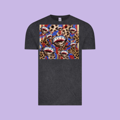 American Flag Lips Leopard  Tumbler Vintage Tee Designed By Howdyjamesfarm