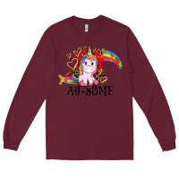 Burgundy Au-some Long Sleeve Tee - CowGirlArtShop