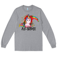 Heather Grey Au-some Long Sleeve Tee - CowGirlArtShop