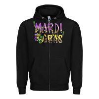 Black mardi gras Zipper Hoodie - SublimationCraftShop