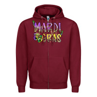 Burgundy mardi gras Zipper Hoodie - SublimationCraftShop