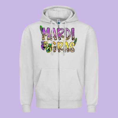 Mardi Gras Zipper Hoodie Designed By Sublimationcraftshop