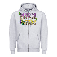 Heather Grey mardi gras Zipper Hoodie - SublimationCraftShop