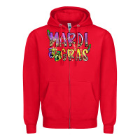 Red mardi gras Zipper Hoodie - SublimationCraftShop