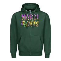 Sports Green mardi gras Zipper Hoodie - SublimationCraftShop