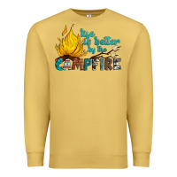 Antique Gold life is better by the campfire Premium Sweatshirt - Artiststas