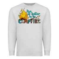 Dove Grey life is better by the campfire Premium Sweatshirt - Artiststas