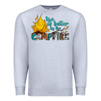Heather Grey life is better by the campfire Premium Sweatshirt - Artiststas
