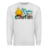 Oatmeal Heather life is better by the campfire Premium Sweatshirt - Artiststas