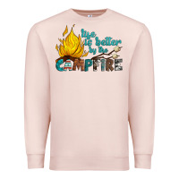 Pale Pink life is better by the campfire Premium Sweatshirt - Artiststas