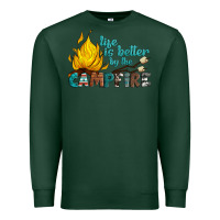 Sports Green life is better by the campfire Premium Sweatshirt - Artiststas