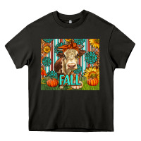 Asphalt Western Fall Cow Heavy Core Tee - LillyAllenDesigns