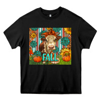 Black Western Fall Cow Heavy Core Tee - LillyAllenDesigns