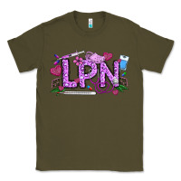 Army Green Valentine LPN Classic Tee - CowhideDigitalArt