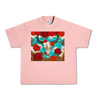 Salmon bull skull rose Urban Heavy Tee - TumblerDesignByShophia
