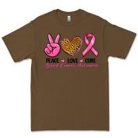 Cacao Peace Love Cure Breast Cancer Premium Tee - RanaPortraitStore