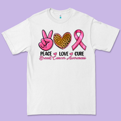 Peace Love Cure Breast Cancer Premium Tee Designed By Ranaportraitstore