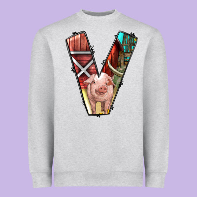 Farm Life Alphabet Lowercase Letters V Heavyweight Sweatshirt Designed By Bundleandbundleshop